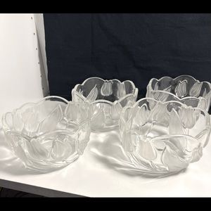 Mikasa Satin Tulip Small Serving Bowl - 5 Inch - Frosted and Clear Crystal